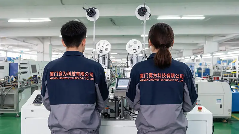 Xiamen Jingwei Technology verbessert die Produktionseffizienz mit der neuen automatischen Anschluss-Crimpmaschine