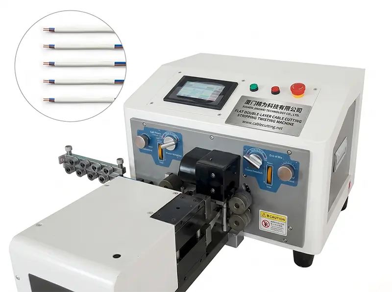 Automatische Flachkabel-Doppelschicht-Schneid-, Abisolier- und Verdrillmaschine WPM-320
