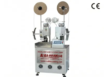 Automatischer Drahtschneider, Abisolierer, Crimper (Doppelseitig) - Wire Cut Strip Crimp Machine - Automatische Kontaktcrimpmaschine