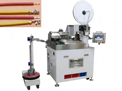 Automatische Drahtschneide-Abisoliermaschine mit Crimpen und Verzinnen 501S - Automatische Kontaktcrimpmaschine