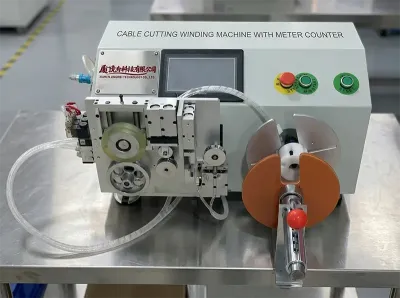 Halbautomatische Kabelschneide-Wickelmaschine mit Zähler WPM-2009LC Thumb