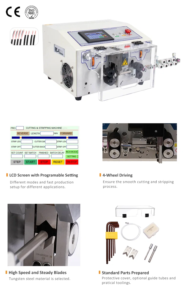 Touch screen control jacket Cable Wire cutting stripping machine (WPM-HT2S), Wire Stripping Machine, Wire Cutting Machine, Stripping Wire Round Sheathed Cable Touchscreen-Steuermantel Kabel Abisoliermaschine zum Drahterodieren (WPM-HT2S), Abisoliermaschine, Drahtschneidemaschine, Abisolierdraht mit rundem Mantel
