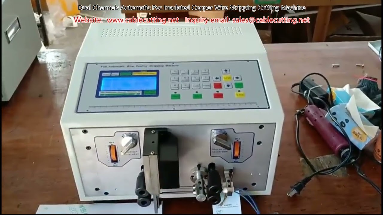 Doppelkanal-Abisolier- und Schneidmaschine für PVC-isolierte Kupferdrähte