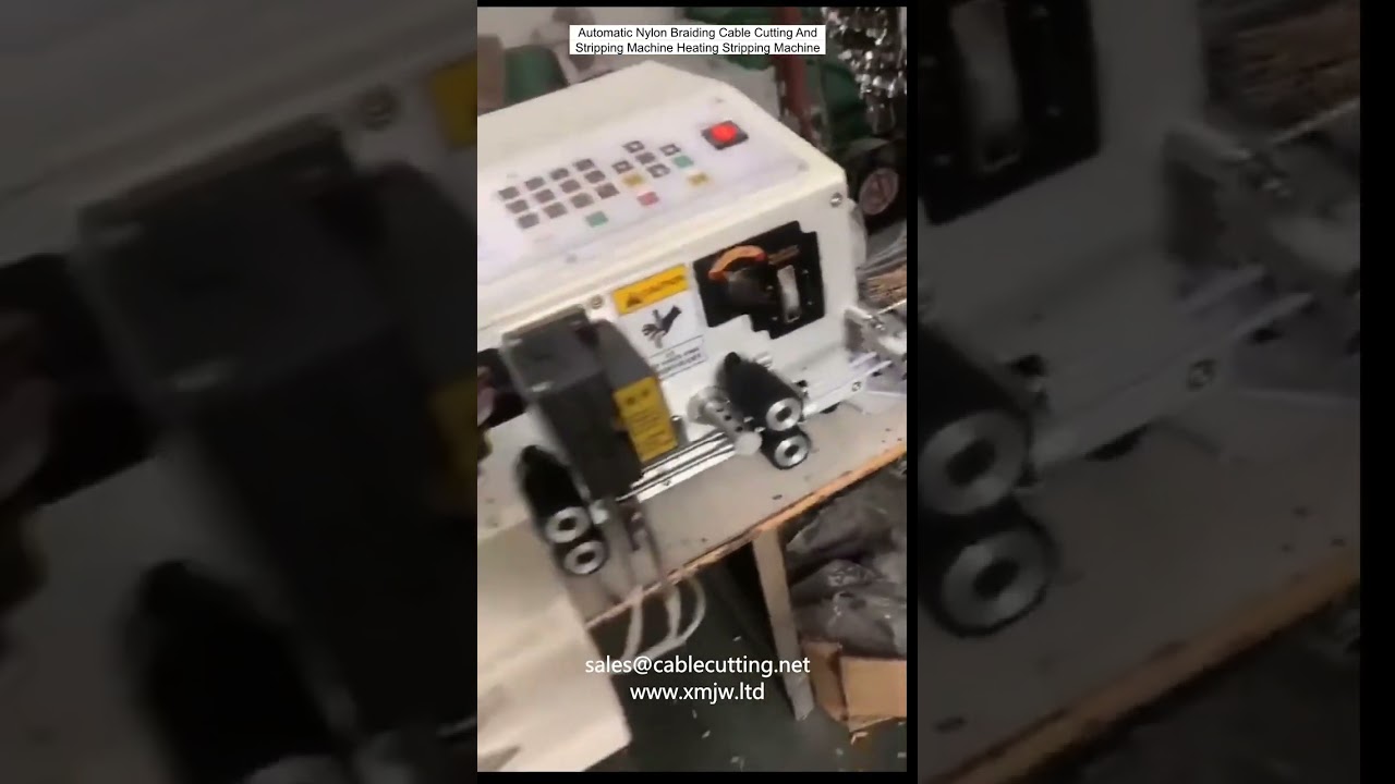 Automatische Schneid- und Abisoliermaschine für Nylongeflechtkabel mit Heizfunktion