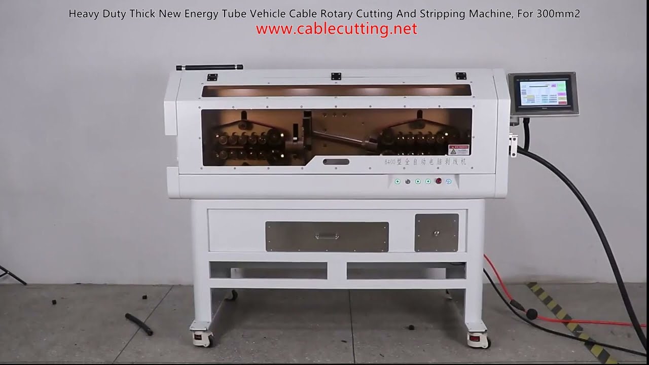Schwere Industrie: Rotations-Schneid- und Abisolier-Maschine für dicke New-Energy-Fahrzeugkabel bis 300mm²